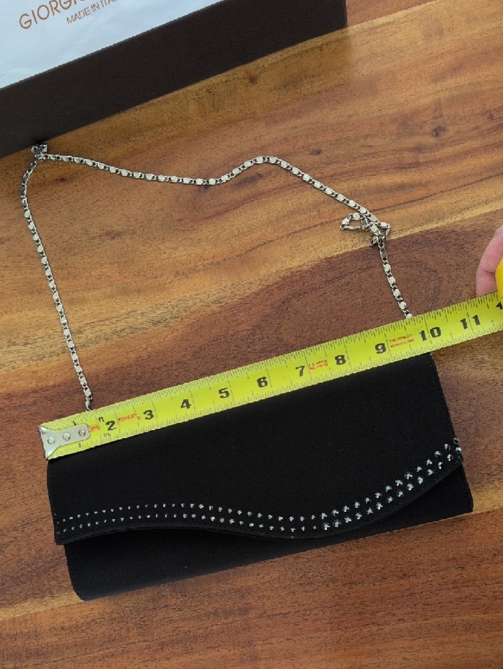 🆕 Swarowski Crystal Black Chain-Shoulder Evening Clutch - Picture 9 of 13